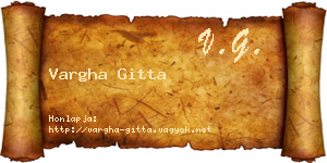 Vargha Gitta névjegykártya